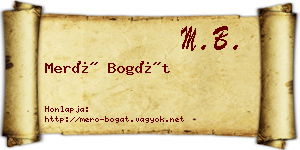 Merő Bogát névjegykártya
